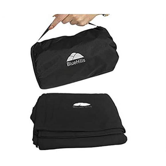 Manta de viaje compacta BlueHills con almohada Pack cómodo con manta grande Negro C003
