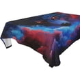 thumbnail image 2 of 54x54 Inch Tablecloth Polyester Square Tablecloth for Home Kitchen Dinner Decor Wolf Face and Moon, 2 of 9
