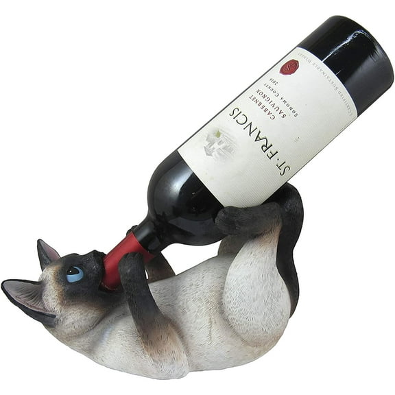 DWK Siamese Cat Wine Bottle Holder - 9"