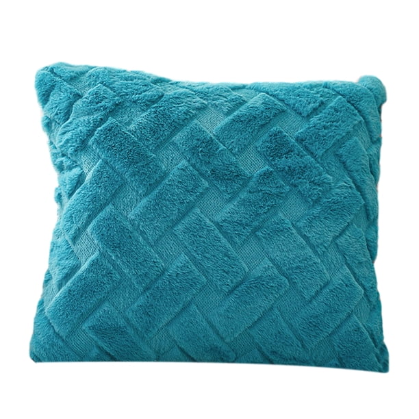 Funda de cojín de felpa, funda de almohada cuadrada con cremallera oculta para sala de estar, dormitorio, hogar, oficina, decoración