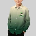 thumbnail image 2 of Chemise Décontractée pour Garçons, Chemise à Manches Longues pour la Saint-Patrick, Haut à Imprimé Dégradé pour Enfants, Chemise de Mode à Col Rabattu pour les Vacances, Anniversaire, Usage Quotidien, 2 of 7