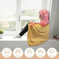thumbnail image 6 of Ice Cream And Waffle Pattern Hooded Blanket Soft Arctic Velvet Blanket Hoodie Wearable Blankets All Season Blankets for Bed, 6 of 6