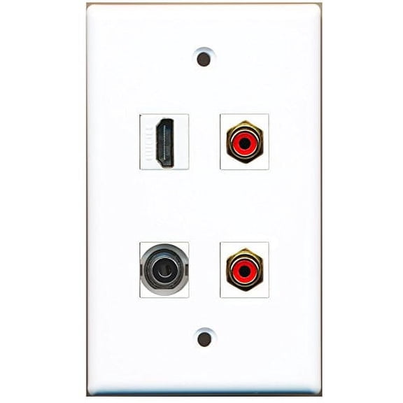 RiteAV - 1 Port HDMI 2 Port RCA Red 1 Port 3.5mm Wall Plate