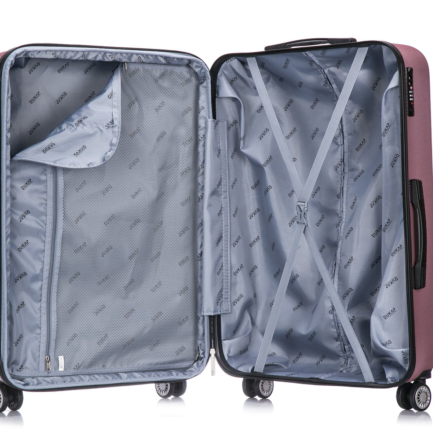 DUKAP Crypto 32" Hardside Lightweight Luggage with Spinner Wheels, Handle and Trolley, Rose Gold