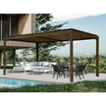thumbnail image 3 of Domi Outdoor Living 10x16FT Louvered Pergola with Adjustable Steel Roof, Durable Metal Frame, Efficient Drainage System for Backyard, Garden and Lawn, Brown, 3 of 9