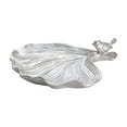 thumbnail image 2 of Flared Resin Leaf Decorative Plate, Silver, 2 of 9