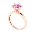 thumbnail image 2 of Clara Pucci 14K Rose Gold Solid Gold Pink Solitaire Anniversary Ring for Women - 2 cttw Round Cut, 2 of 8