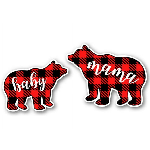 Mama Bear and Baby Bear - 3" Vinyl Stickers - For Car Laptop Water Bottle Phone - Waterproof Decals