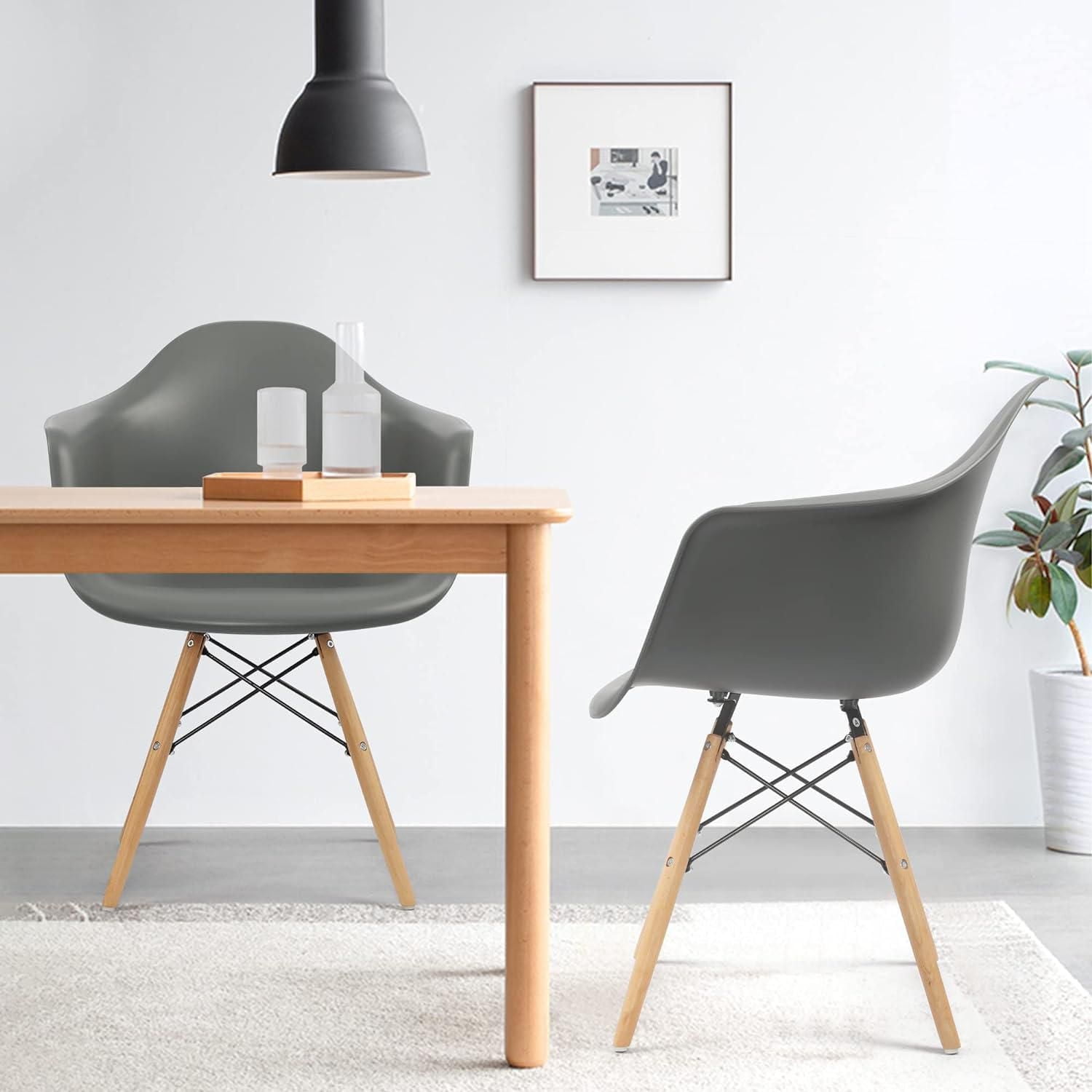 Chaise baquet en plastique gris de la collection Heavenly LOT DE 2