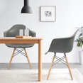 thumbnail image 5 of Heavenly Collection Bucket Grey Armchair with Wood Legs SET OF 6, 5 of 5
