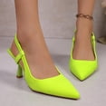 thumbnail image 6 of Miluxas Kitten Heels for Women Pointed Closed Toe Heels Low Pumps Shoes for Party Work office Green 7.5(40), 6 of 9