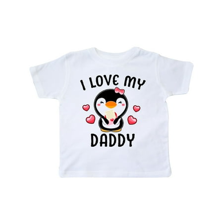 

Inktastic I Love My Daddy with Cute Penguin and Hearts Gift Toddler Toddler Girl T-Shirt