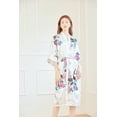 thumbnail image 1 of Camisón tipo cárdigan largo de verano para mujer, de seda helada, con estampado de pavo real, tipo kimono, de seda morera fina y mediana, 1 of 5
