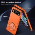 thumbnail image 5 of Magnetic Case for Samsung Galaxy Z Flip 3 Case with Kickstand & Ring Holder, [Compatible with MagSafe Charging] Slim Ultra PC Back Scratch-Resistant Military Grade Shockproof Case, Orange, 5 of 14