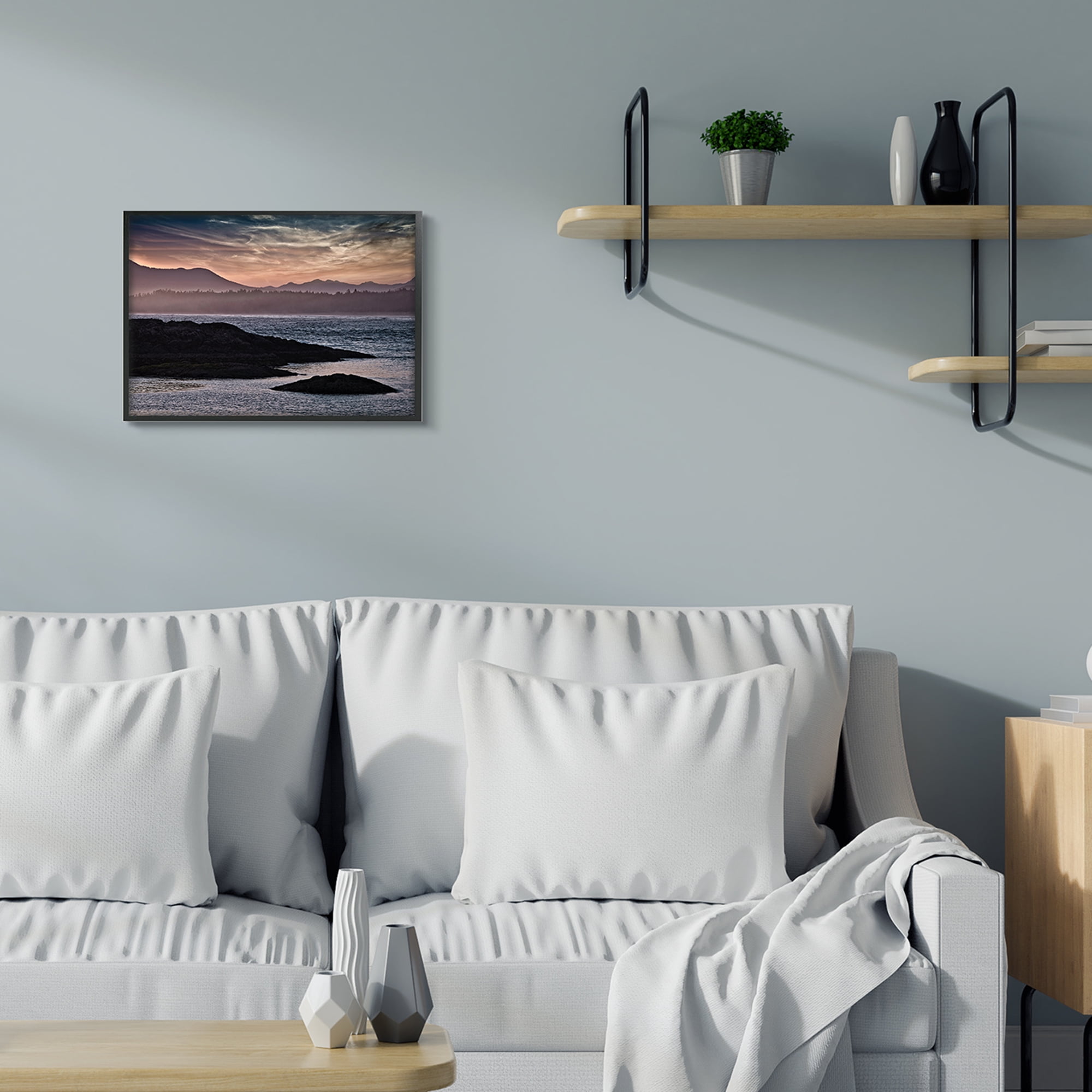 Stupell Industries Mountain Edge Lake Landscape Blue Rippled Water,16 x 20,Designed by Chuck Burdick