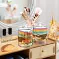 thumbnail image 6 of Clear Storage Jar 2.75x 4.13 Inches One Sizex2 Cotton Swabs Cans Translucent Plasticental Floss Cans Cotton Pads Cans Bathroom Canisters Sleeping Rainbow Cat, 6 of 7