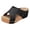 Black, variant on Womens Platform Sandals Comfy Cork Footbed Casual Strappy Platform Slip on Slides Nonslip Chunky Sole Summer Slippers Black Size 7