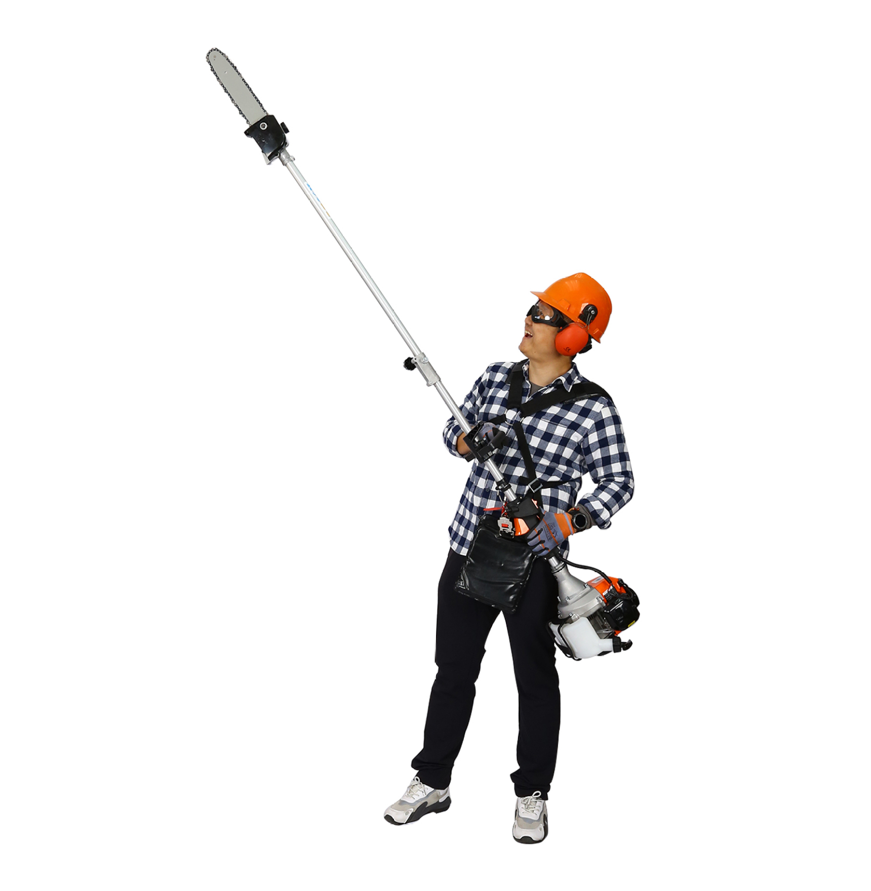 4 in 1 Gas Trimmer System, 52CC 2-Cycle Pole Saw, Hedge Trimmer, Brush Cutter - EPA Compliant