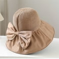 thumbnail image 2 of QASIEATN Womens Relaxed Fit Bucket Hats Women's Wide Brim Sun Hat with Bowknot Brim Foldable Travel Hat Adjustable Summer Fall Fashion Accessories, 2 of 3