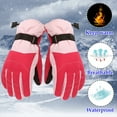 thumbnail image 4 of Otqutp Kids Ski Mittens Winter Snow Waterproof Mittens Toddler Gloves Warm Windproof Warm Mittens Outdoor for Boys Girls 7-16 Years(Pink,4-8 Years), 4 of 5