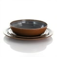 thumbnail image 3 of Elama Stone Oak 12 Piece Lightweight Melamine Dinnerware Set in Black, 3 of 8