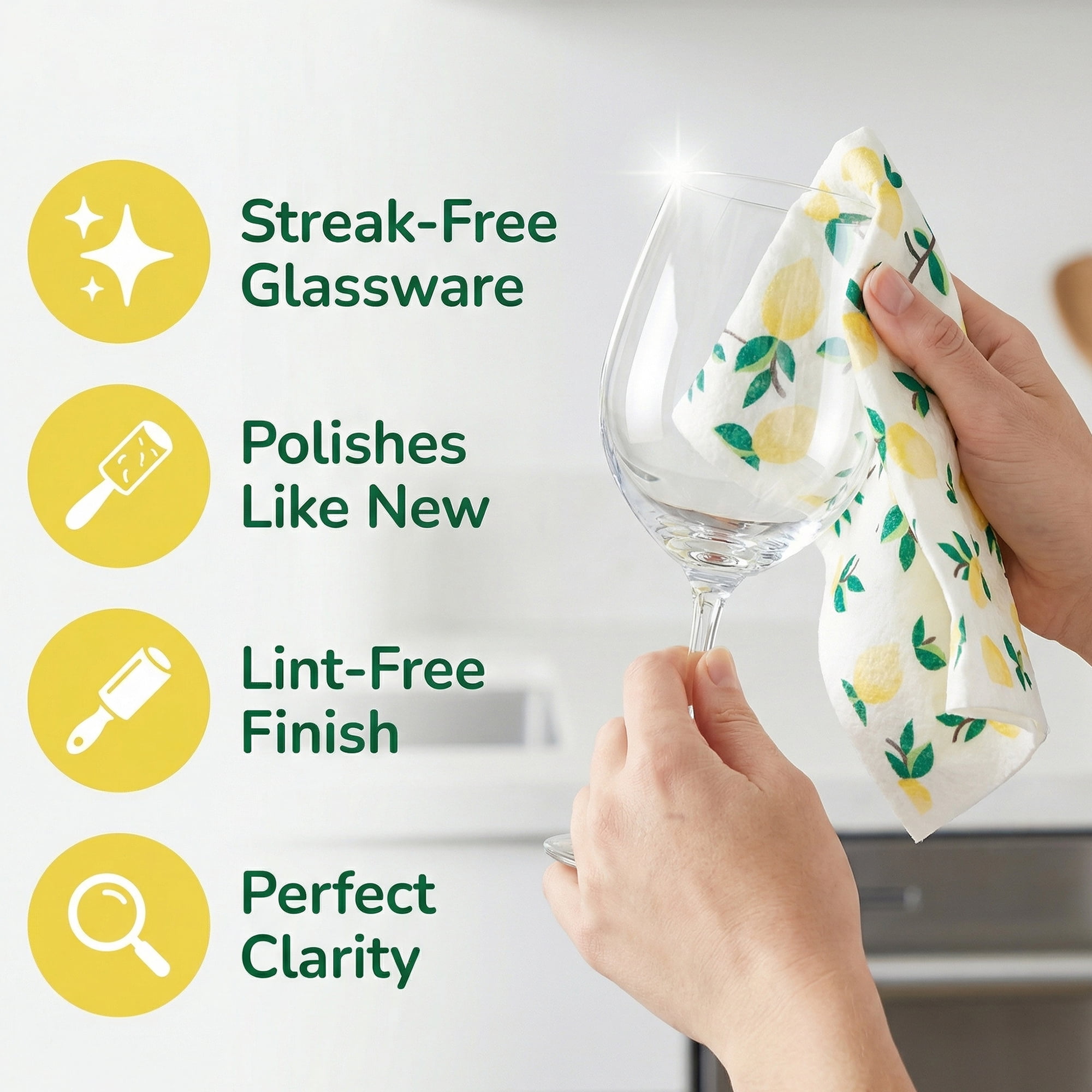 Unique Bargains Reusable Swedish Dish Cloths Banana 6 Pack Lemon 8" x 7"