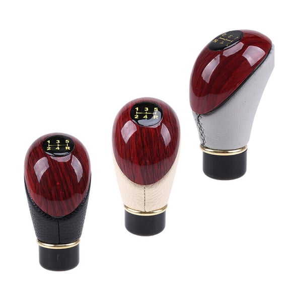 Car Gear Shift Cover Leather Shift Lever Cover Gearbox Shifter Knob Protect Auto Transmission Handle Stick Case Styling 5 Speed Black Mingyiq