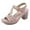 Pink, variant on Lovskoo 2024 Women's Chunky Block Heel Sandals Open Toe T-Strap Heels Pumps Metal Buckle Comfortable Oversized Sandals Black