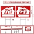 thumbnail image 4 of [5 Pack] Estate Sale Signs Set,18 x 14 Inch Estate Sale Yard Signs with Double Sided, Estate Sale Arrows Signs with Metal H Stakes,Property Sale Directional Arrows Signs,WEATHER-PROOF, 4 of 4