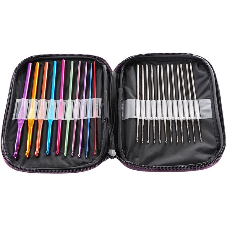 22pcs Knitting Crochet Hooks Set Home DIY Crafting Knitting Crochet Needles  Weaving Accessory 