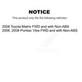 thumbnail image 2 of Transit Auto Rear Wheel Cylinders and Hub Bearing Assembly Kit for Car Pontiac Vibe Toyota Matrix FWD with Non-ABS - Left Right Side (Driver Passenger) K7D-101865, 2 of 11