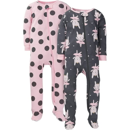 

Gerber Baby Girls 2-Pack Footed Pajamas Purple Bunny 12 Months