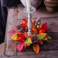 thumbnail image 6 of RBCKVXZ 12" Christmas Candle Rings Wreaths Berries & Pinecone Candle Rings Artificial Norfolk Pine Candle Holder for Winter Home Kitchen Table Centerpiece, 6 of 7