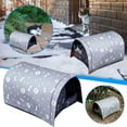 thumbnail image 3 of Lingouzi Outdoor Feral Cat Shelter Medium Outdoor Cat House with Pet Bed, Multi-color, 3 of 6