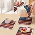 thumbnail image 5 of Vintage American Flag Pot Holders for Kitchen Heatproof Potholder, 2 Pack Retro Red Blue Flag Hot Pads Multipurpose Oven Pads Cloth Potholders Trivet for Cooking and Baking, 5 of 8