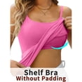 thumbnail image 4 of WTXUE Tank Tops Sleeveless, Scoop Neck Spaghetti Straps Women's Summer 2024 Tank Top Yoga Gym Camisole Underwear with Ch Solid | Casual for Women'S Plus Hot Pink 4XL, 4 of 4