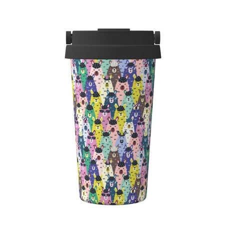 

KLL Llamas Colorful Pattern Stainless Steel Vacuum Insulated Tumbler - Carry Insulated Coffee Mug - Reusable Insulated Cold Brew Iced Coffee Cup Thermos