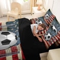 thumbnail image 4 of Erosebridal Teens Sport Soccer Gamer Twin Bedding Sets 7-Piece,Boys Abstract Ombre American Flag Bedding Comforter Set,Black Reversible, 4 of 6