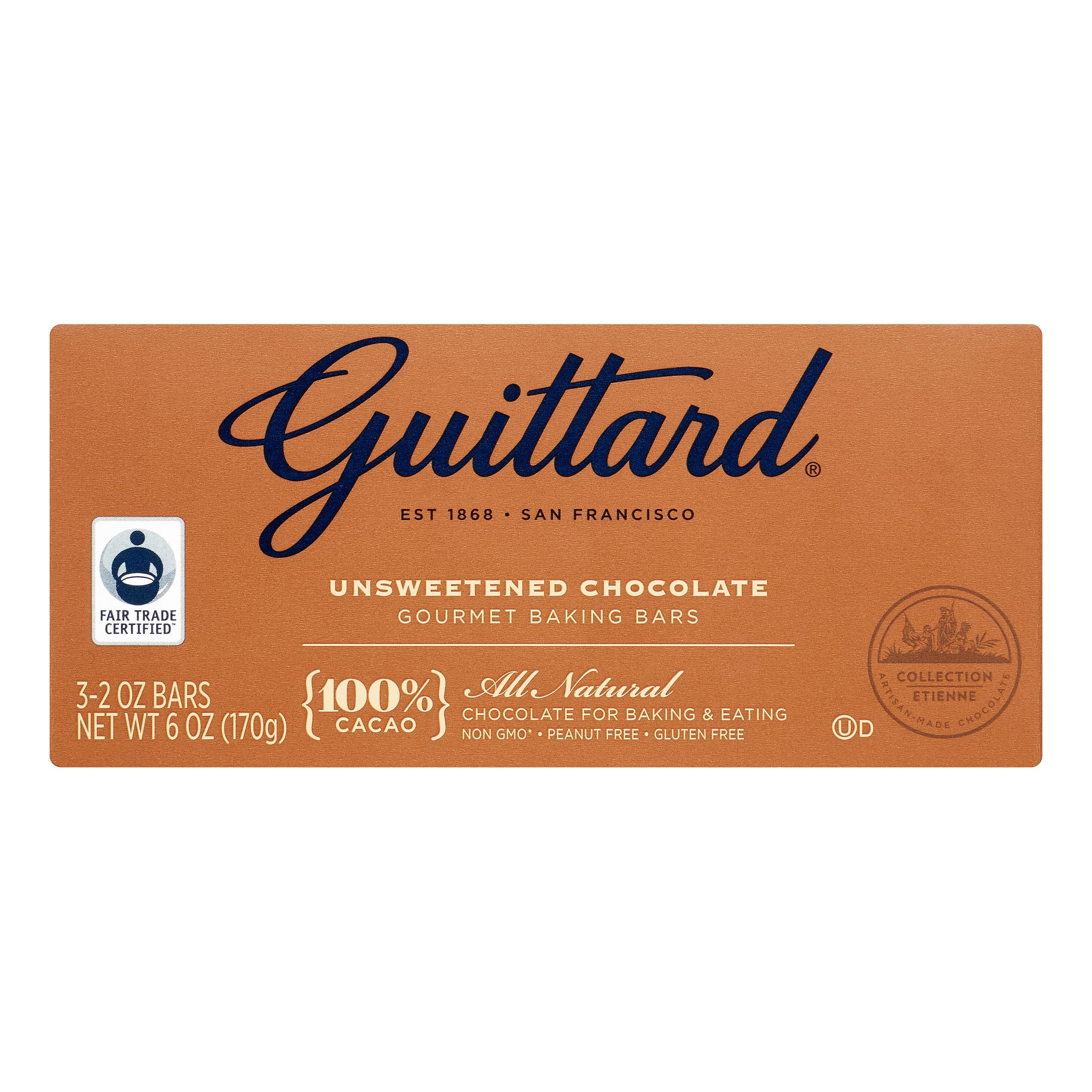 Guittard Gourmet Baking Chocolate, 100 % Cocoa, Unsweetened, 6 Oz, 12 Ct by GUITTD
