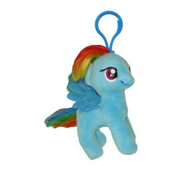 TY Beanie Baby - RAINBOW DASH (Plastic Key Clip - 5" Plush) (NO TY HANG TAG)