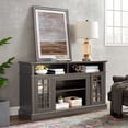 thumbnail image 2 of DEALTOPS Farmhouse TV Stand Entertainment Center with Open and Closed Storage Space for TVs Up to 65'', Dark Walnut, 2 of 8