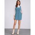 thumbnail image 4 of DARING DIVA Women's Stylish Corduroy Overall Scoop Neck Sleeveless Dress M Blue, 4 of 6