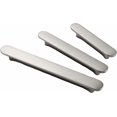 thumbnail image 1 of Juego de 2 tiradores de cajón de cocina, manija de puerta, accesorios de plata cepillada de aleación de zinc modernos para armario, baño, tocador (centros de agujeros 5'' 128mm) TUNC Sencillez, 1 of 5