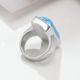 thumbnail image 7 of Vnox Stone Ring, Stainless Steel Silver Turquoise Ring, Chunky Rings for Women, 7 of 7