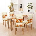 thumbnail image 6 of Autumn Dining Chair Seat Covers Set of 6 Thanksgiving Orange Pumpkins Maple Leaf Fall Parsons Chair Slipcovers for Dining Room Hotel Kitchen, 6 of 6