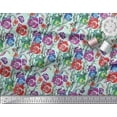 thumbnail image 3 of Soimoi Cotton Voile Fabric Leaves & Poppy Floral Printed Fabric 1 Yard 42 Inch Wide, 3 of 3
