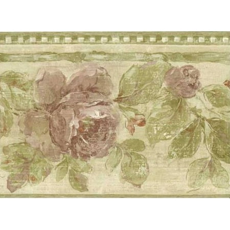 Rosedale NRB4821 Rose Vine Wallpaper Border, Moss, Tan, (Best Couple Hd Wallpaper)