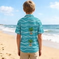 thumbnail image 5 of WAVSUF Kids Boys Button Down Shirt with Pockets Short Sleeve Cartoon Print Summer Hawaiian Tropical Shirt Multicolor Size 3, 5 of 8