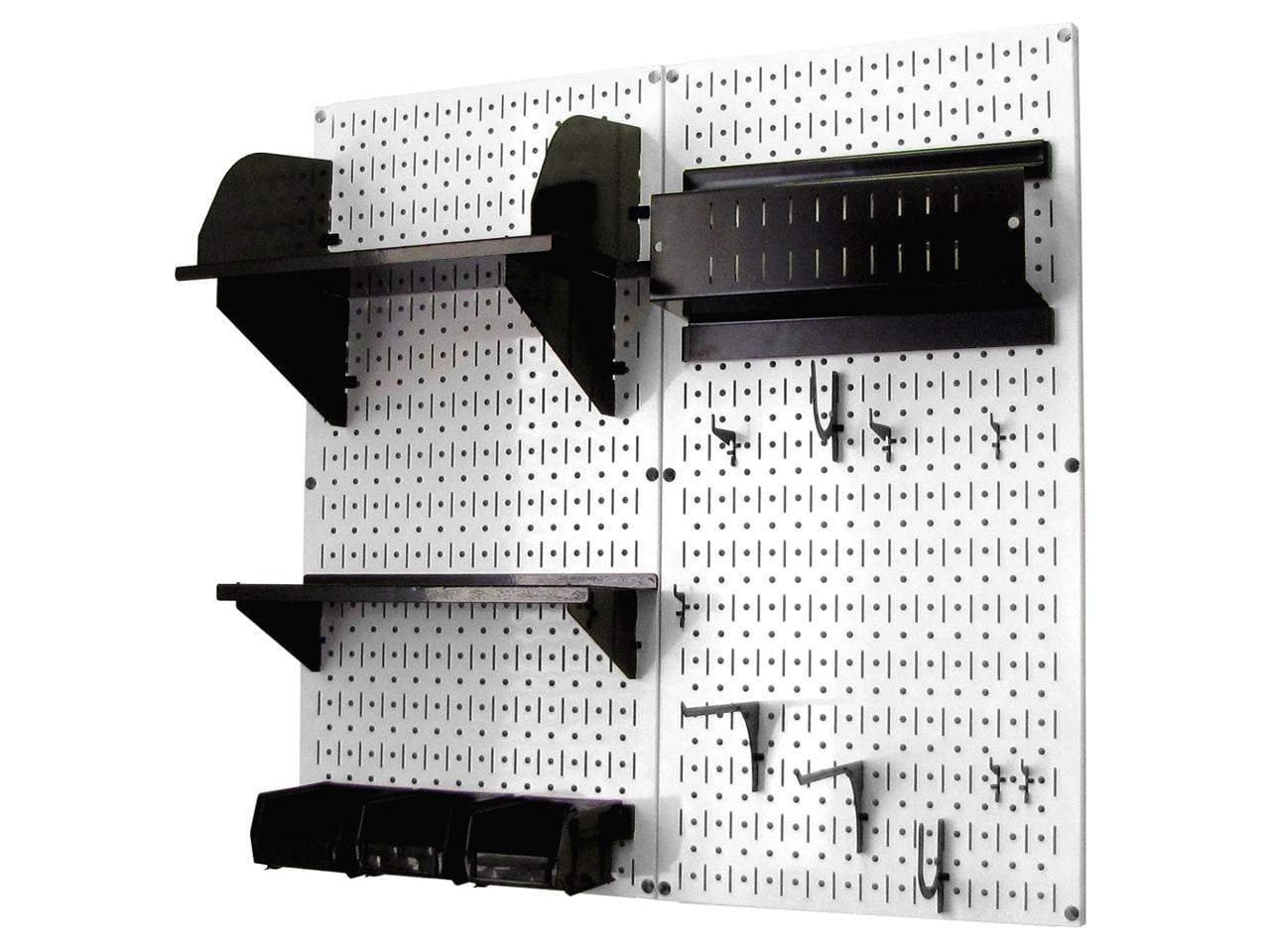 Wall Control Pegboard Hobby Craft Pegboard Organizer Storage Kit with White  Pegboard and Black Accessories