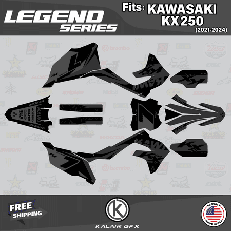 Kalair GFX Graphics Kit for Kawasaki KX250F (2021-2023) Legend Series Kalair GFX Graphics Kit for Kawasaki KX250F (2021-2023) Legend Series